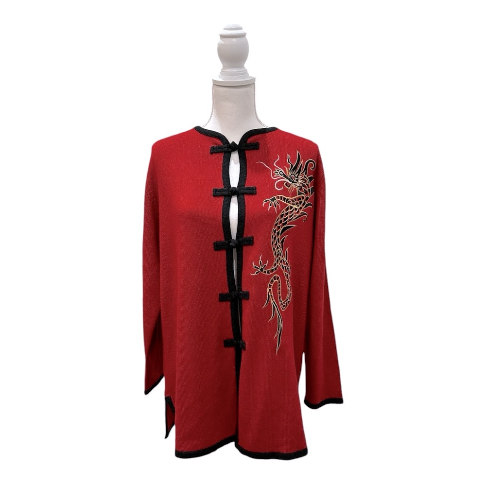 Bob Mackie Wearable Art Dragon Cardigan